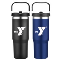 30 oz Vacuum Insulated Tumbler with Flip Top Spout with YMCA Logo